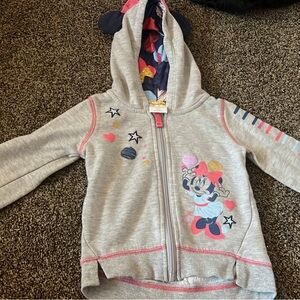 Disney Gray Hoodie with Minnie Mouse Print